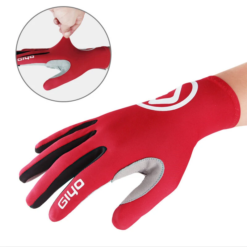 (image for) Giyo Wind Breaking Cycling Full Finger Gloves Touch Screen Anti-slip Bicycle Fabric Mittens MTB Road Bike Long Glove